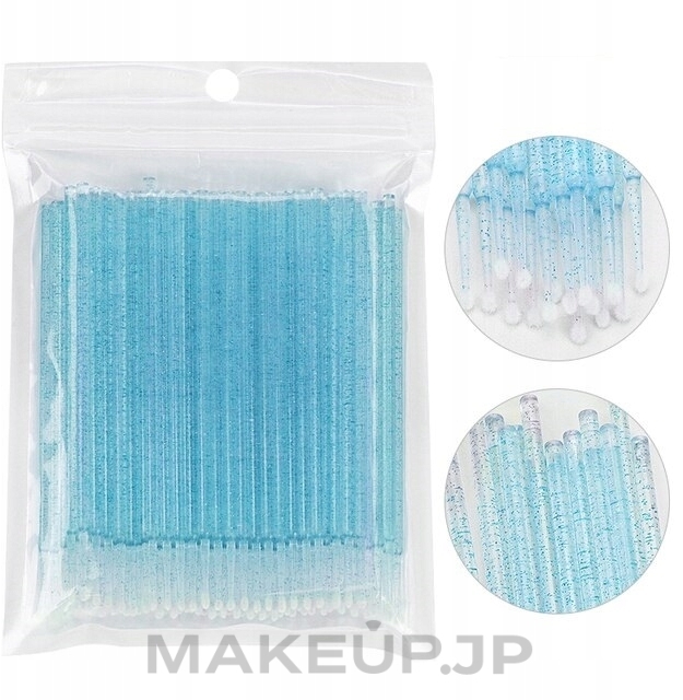 Lash Microapplicator, blue glitter, 100 pcs - Lewer Krystal — photo 100 szt.