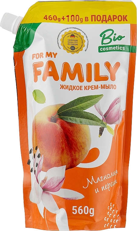 Liquid Hand & Body Soap 'Magnolia & Peach' - Family (doypack) — photo N4