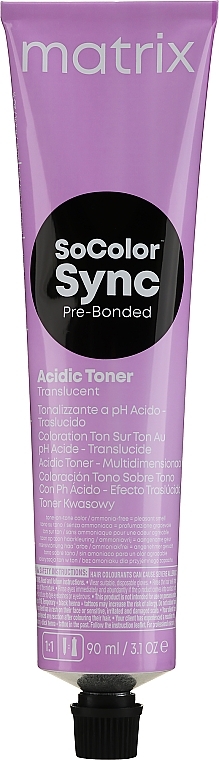 Ammonia-Free Acid Hair Toner - Matrix SoColor Sync Pre-Bonded Acidic Toner Translucent — photo N14