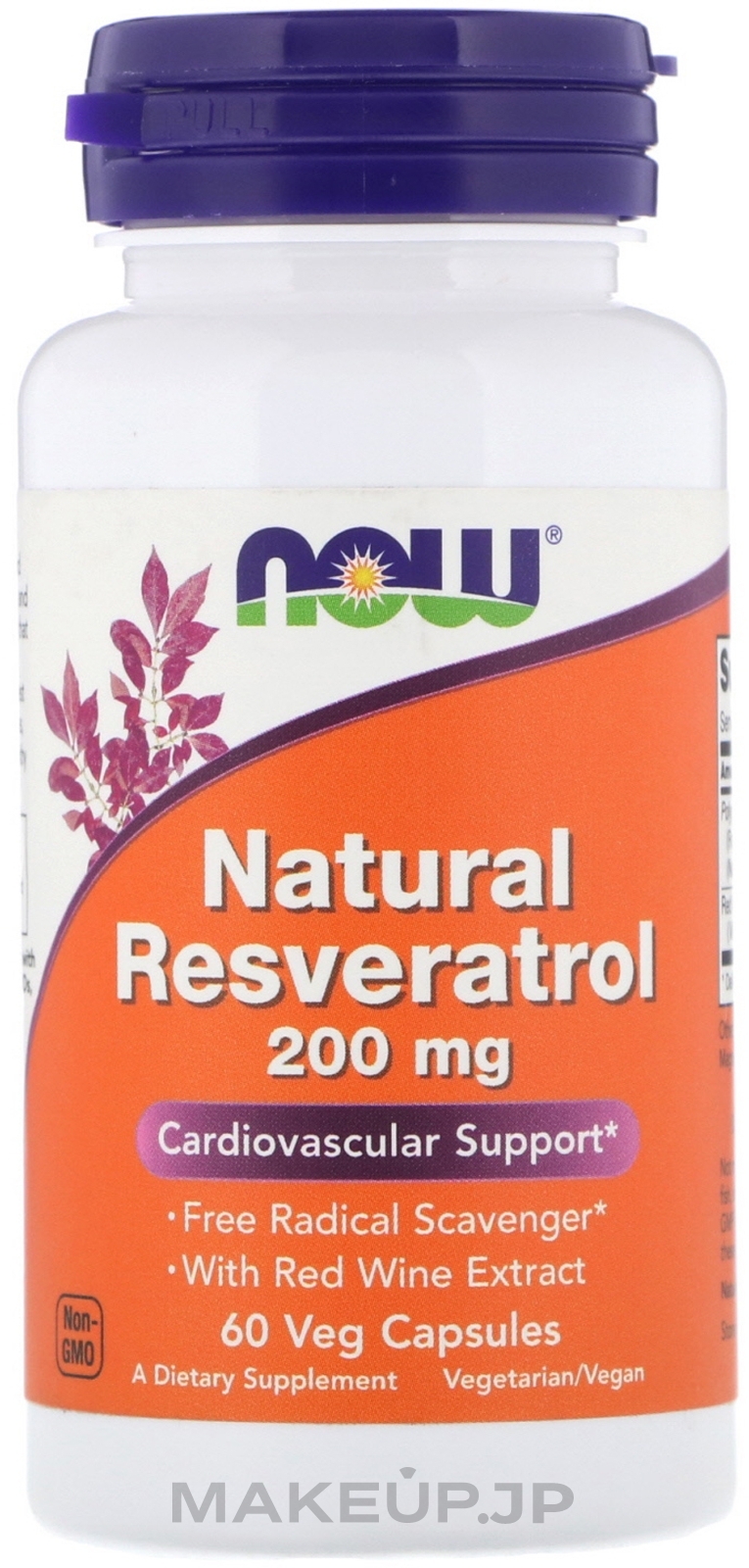 Resveratrol 200 mg - Now Foods Natural Resveratrol — photo 60 szt.