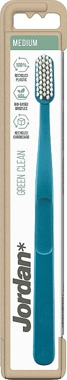 Toothbrush, medium, turquoise-blue - Jordan Green Clean Medium — photo N1