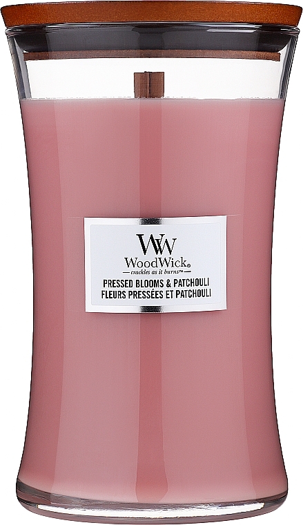 Scented Candle in Glass - Woodwick Hourglass Candle Pressed Blooms & Patchouli — photo N5