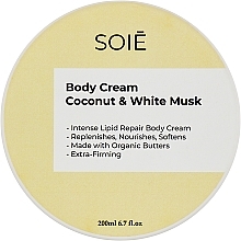 Fragrances, Perfumes, Cosmetics Coconut & White Musk Body Butter - Soie Coconut & White Musk Body Cream