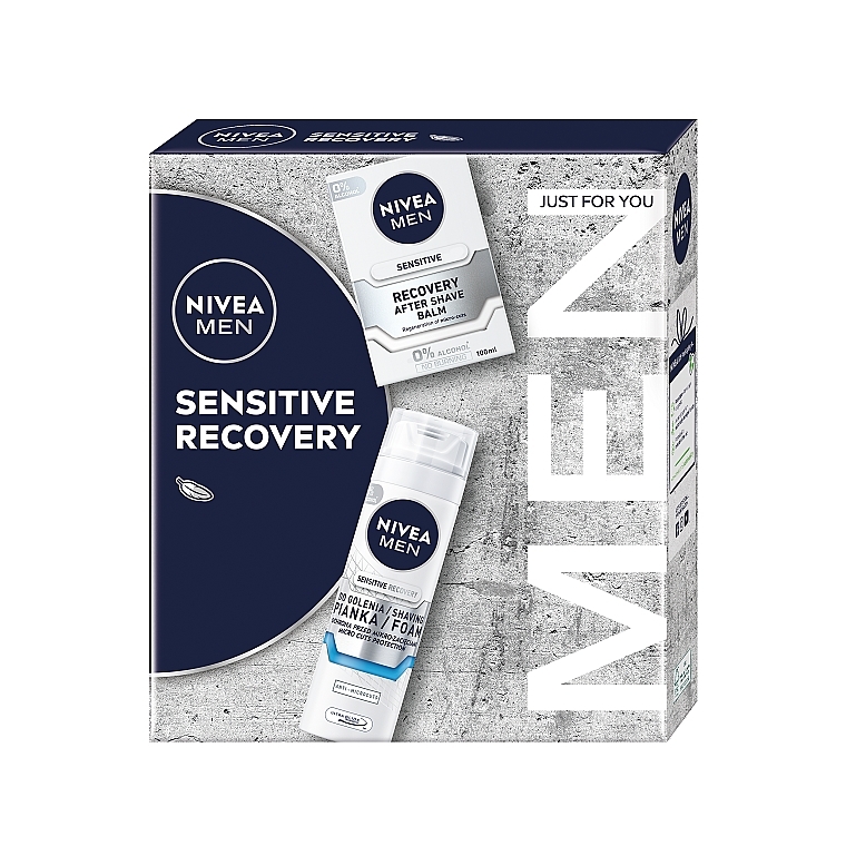 セット - NIVEA MEN Sensitive Recovery (sh/foam/200ml + ash/balm/100ml) — photo N1