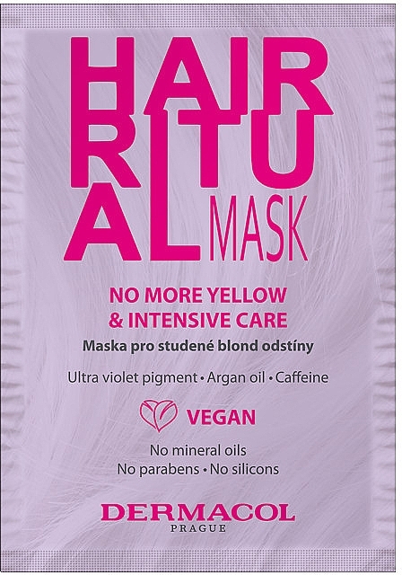 Colored Hair Mask - Dermacol Hair Ritual No More Yellow Mask Hair Mask — photo N2
