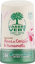 Fragrances, Perfumes, Cosmetics Deodorant with Cherry Blossom & Hamamelis Extract - L'Arbre Vert Deodorant