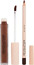 Lip Makeup Set - Makeup Revolution Lip Contour Kit Stiletto (lip/gloss/3ml + lip/pencil/1g) — photo N3