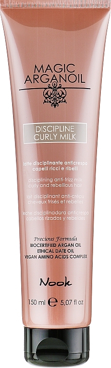 Smoothing Milk for Curly & Unruly Hair - Nook Magic Arganoil Disciplining Curly Milk — photo N1