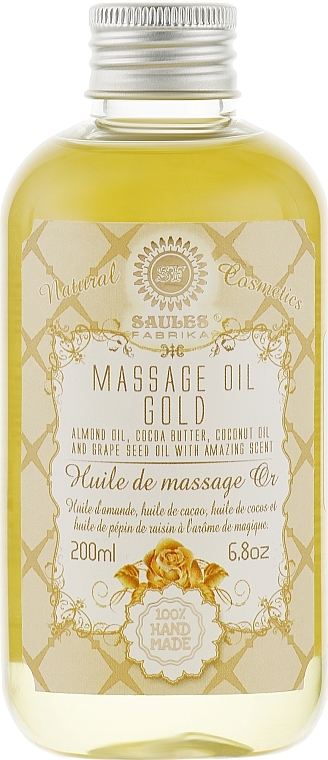 Body Massage Oil "Gold" - Saules Fabrika Massage Oil — photo N3