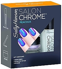 Fragrances, Perfumes, Cosmetics Set - Sally Hansen Salon Chrome Peacock (chrome powder/1g + top coat/5ml + applicator)