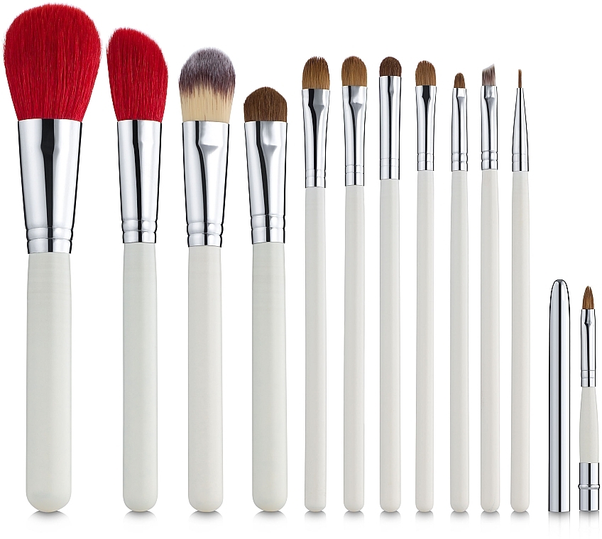 Makeup Brush Set, 12 pcs, white case, WHITE12 - Make Up Me — photo N9