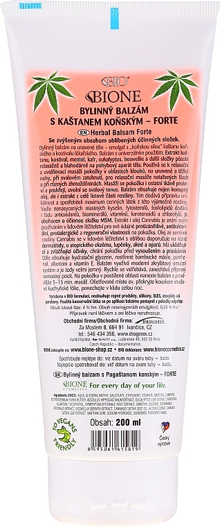 Horse Chestnut & Hemp Herbal Body Balm - Bione Cosmetics — photo N15