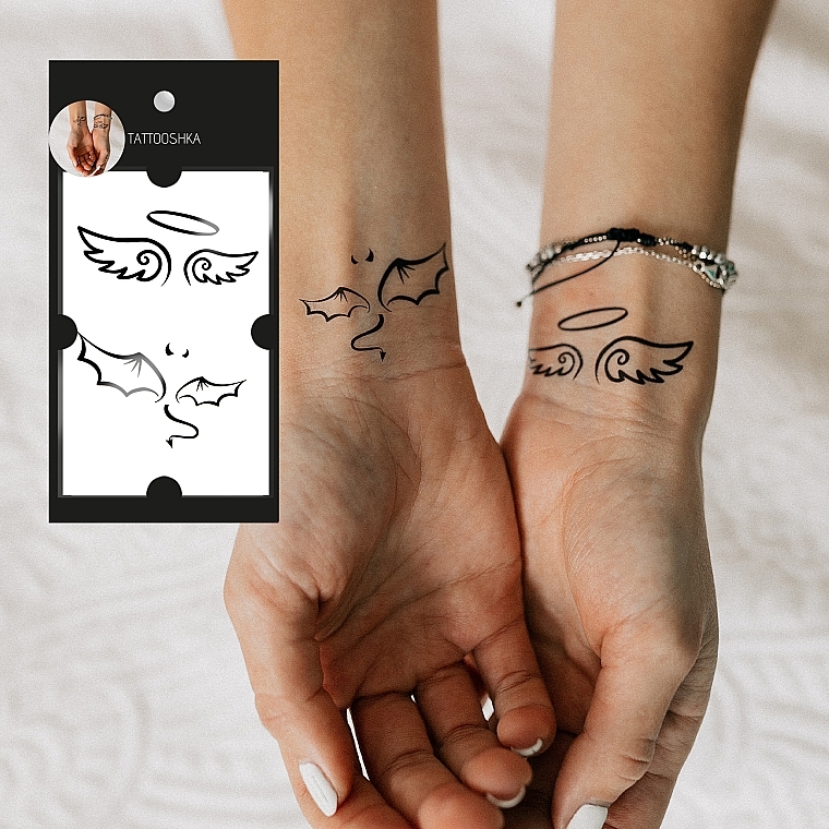 Temporary Tattoo 'Angel & Demon' - Tattooshka — photo N4