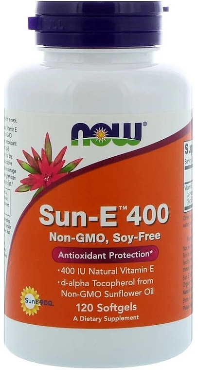 Vitamin Sun-E 400 - Now Foods Sun-E 400 IU Softgels — photo N37