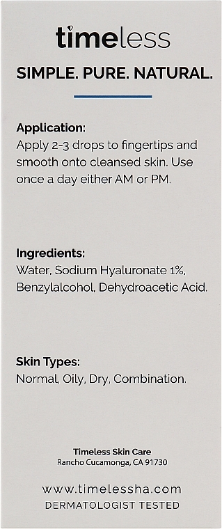 Moisturising Anti-Ageing Face Serum - Timeless Skin Care Hyaluronic Acid 100% Pure — photo N3