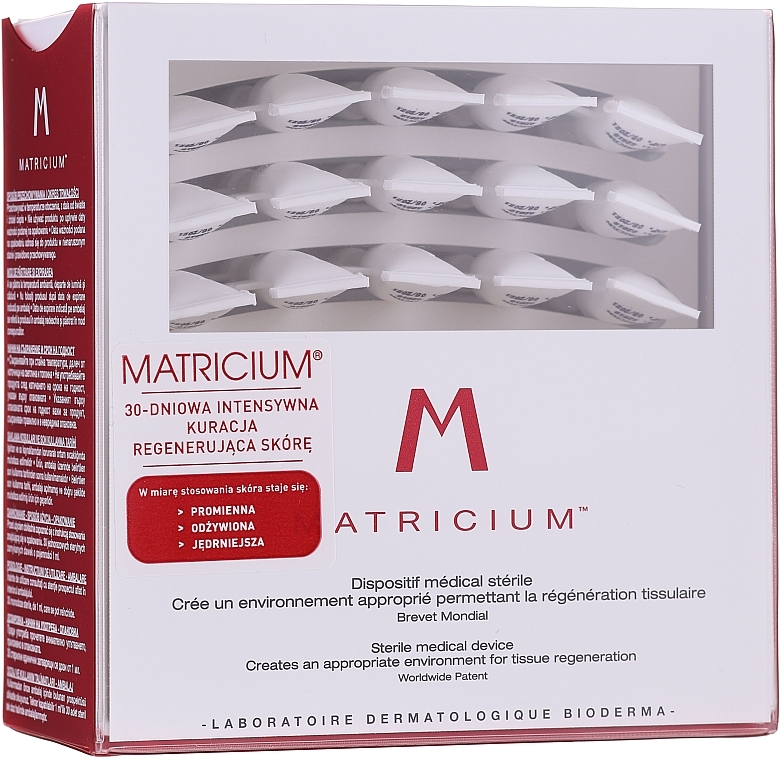 Regenerating Hair Serum - Bioderma Matricium 30 Sterile 1ml Single Doses Skin Tissue Regeneration Serum — photo N1