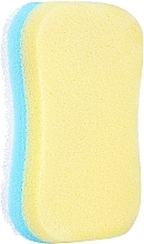 Massage Body Sponge, yellow-blue - Sanel Fit Kosc — photo N1