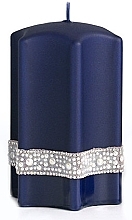 Fragrances, Perfumes, Cosmetics Decorative Candle, dark blue, 9x14 cm - Artman Crystal Pearl Star