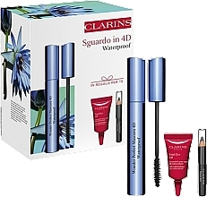 Fragrances, Perfumes, Cosmetics Set - Clarins Wonder Perfect 4D Mascara Waterproof (mascara/8ml + eye/balm/3ml + eye/pencil/0,39g)