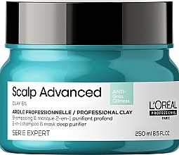 Deep Scalp Cleansing Clay - L'Oreal Professionnel Scalp Advanced Anti-Oiliness 2 In 1 Deep Purifier Clay — photo N2