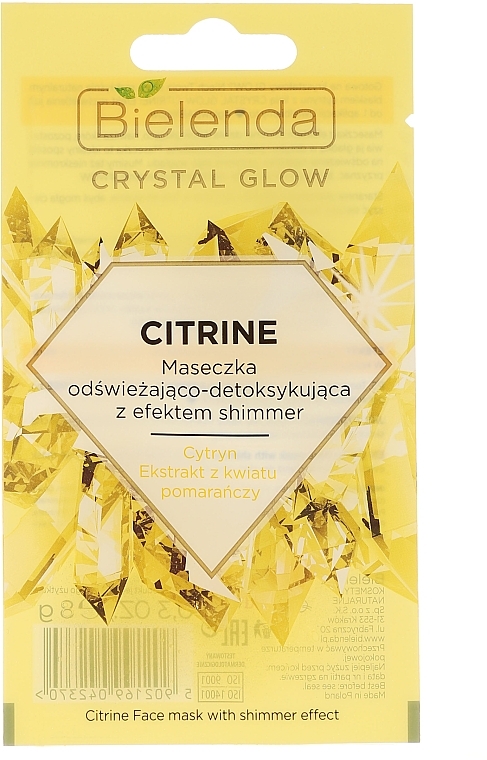 Refreshing & Detoxifying Mask with Shimmering Effect - Bielenda Crystal Glow Citrine Face Mask — photo N1