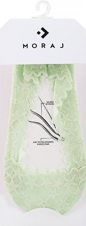 Women Lace Liner Socks, green - Moraj — photo N1