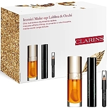 Fragrances, Perfumes, Cosmetics Clarins Supra Lift & Curl And Lip Oil (mascara/3ml + eye/pencil/0,39g + lip/oil/7ml) - Clarins Supra Lift & Curl And Lip Oil (mascara/3ml + eye/pencil/0,39g + lip/oil/7ml)