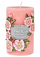 Fragrances, Perfumes, Cosmetics Decorative Candle, 7x11.5 cm, pink - Artman Garden Wild Rose