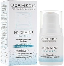 Fragrances, Perfumes, Cosmetics Anti-Wrinkle Moisturizing Day Cream - Dermedic Hydrain 3 Hialuro Anti Winkle Day Cream