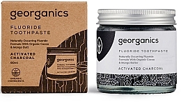 Fragrances, Perfumes, Cosmetics Natural Fluoride Toothpaste - Georganics Activated Charcoal Fluoride Toothpaste