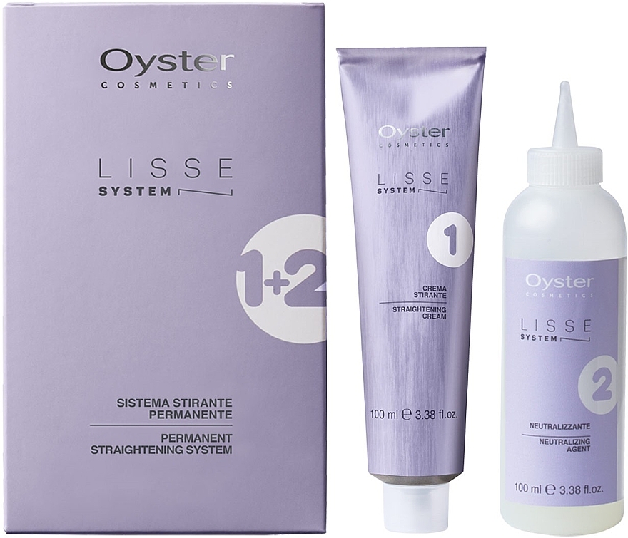 Permanent Straightening System for Straight Hair - Oyster Cosmetics Lisse System (cr/100ml + neutral/100ml + glv/1pcs) — photo N1