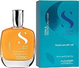 Multifunctional Oil for Curly Hair - Alfaparf Semi Di Lino Curls Multi-Benefit Oil — photo N2