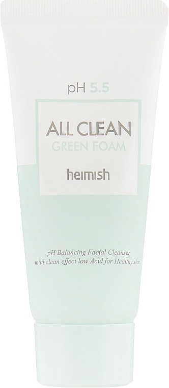 Cleansing Foam for Face - Heimish All Clean Green Foam pH 5.5 (mini size) — photo N8