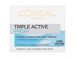 Fragrances, Perfumes, Cosmetics Gel-Cream "Triple Active. Hydration & Fresh" for Normal & Combination Skin - L'Oreal Paris Triple Active Day