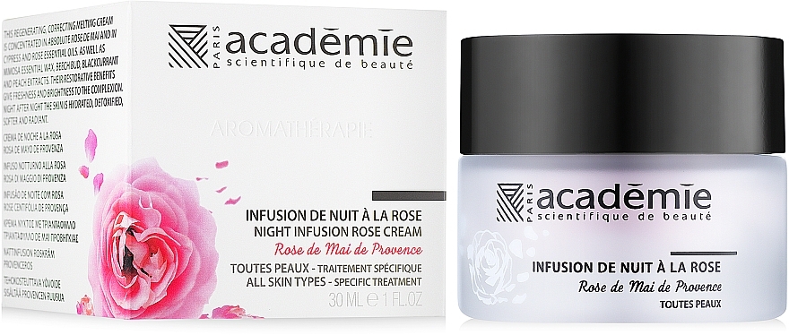 Restoring Night Cream with Rose Extract 'Rose Infusion' - Academie Night Infusion Rose Cream — photo N1