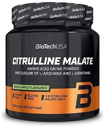 Amino Acid Complex Powder 'Green Apple' - BioTechUSA Citrulline Malate Green Apple Amino Acid Drink Powder — photo N1