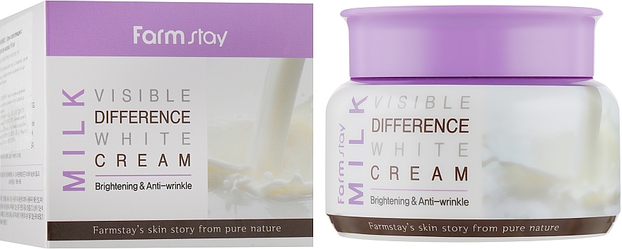 Brightening Face Cream with Milk Extract - FarmStay Visible Difference Milk White Cream — photo N1