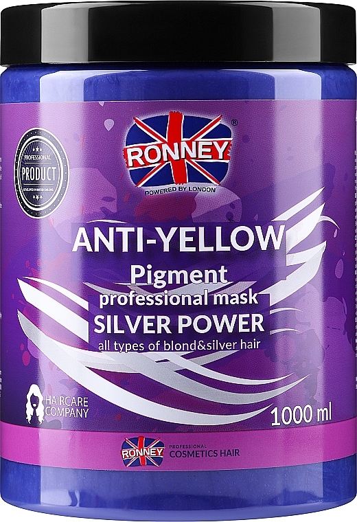 Hair Mask - Ronney Professional Anti-Yellow Pigment Silver Power Mask — photo N3