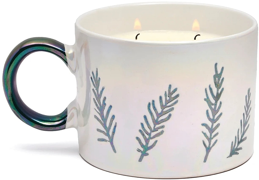 Scented Candle in Cup, white - Paddywax Cypress & Fir White Ceramic Mug Candle — photo N1