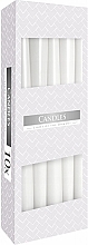 Table Candles Set 245x30mm, 10 pcs, white - Bispol — photo N1