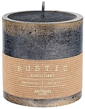 Fragrances, Perfumes, Cosmetics Decorative Candle, 9x9 cm, black - Artman Rustic Patinated