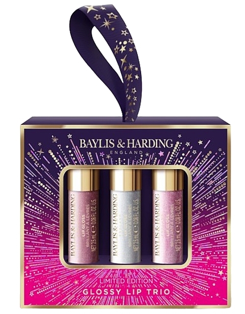 Set - Baylis & Harding Moonlight Fig Glossy Lip Trio (lip/gloss/3x2,5ml) — photo N1