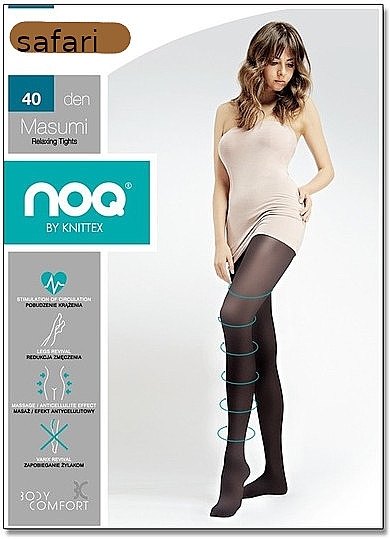 Anti-Varicose Tights for Women 'Masumi', 40 Den, safari - Knittex — photo N1