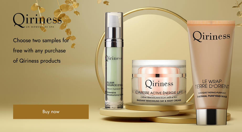 Buy any Qiriness products and choose two of three free samples