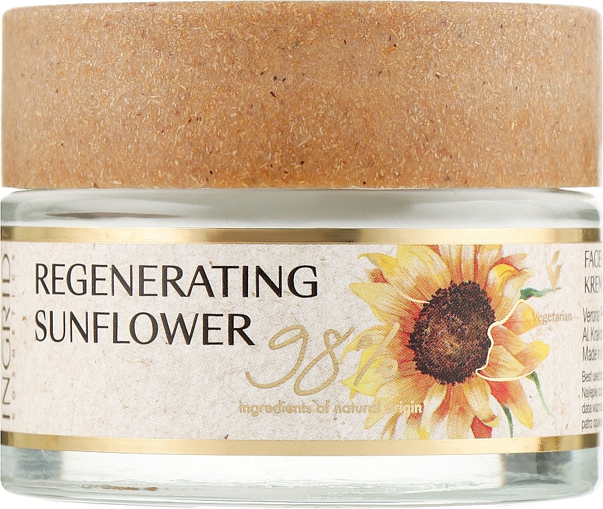 Sunflower + Jojoba + Shea Butter Face Cream - Ingrid Cosmetics Vegan Regenerating Sunflower — photo N1