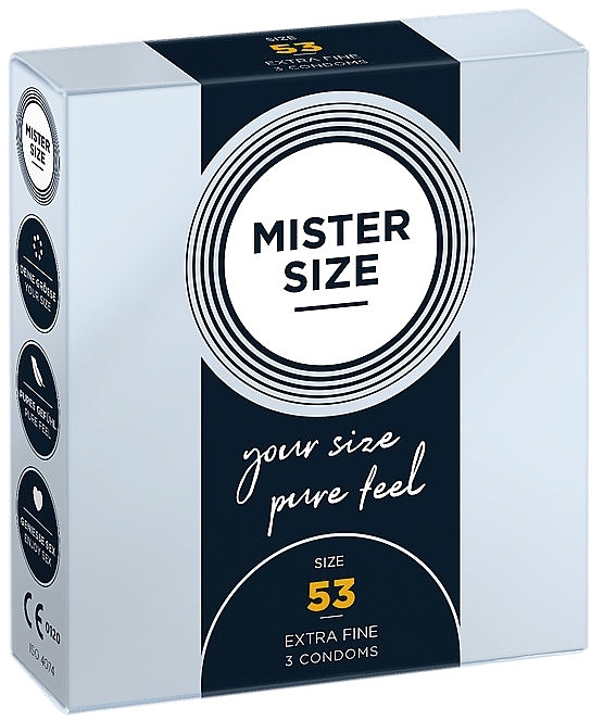 Latex Condoms, size 53, 3 pcs. - Mister Size Extra Fine Condoms — photo N3