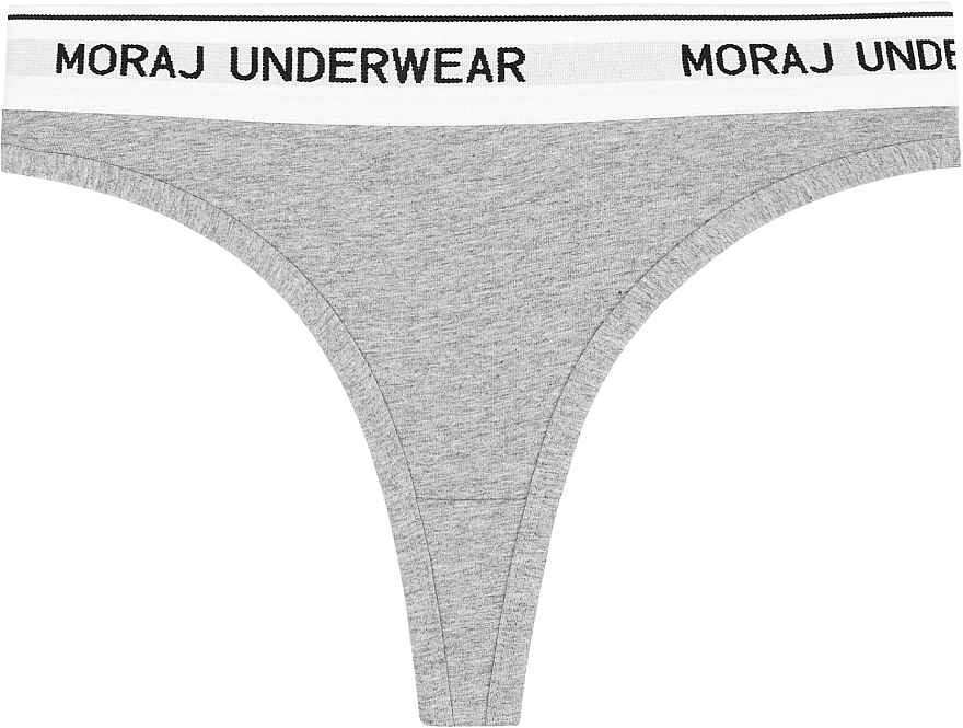 Thong Panties, wide elastic band, grey - Moraj — photo N1