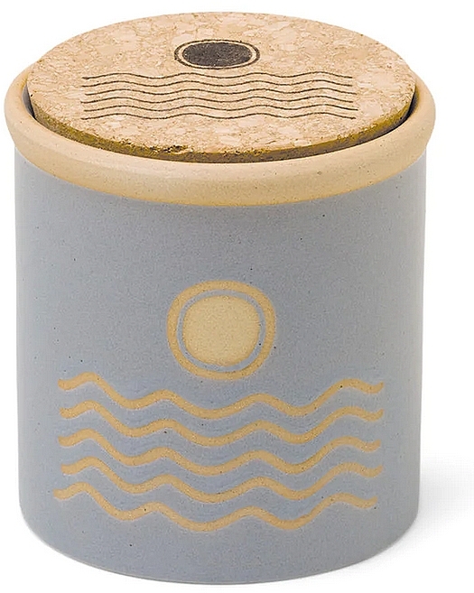 Scented Candle 'Sea Suede', blue - Paddywax Dune Ceramic Candle Blue Saltwater Suede — photo N1