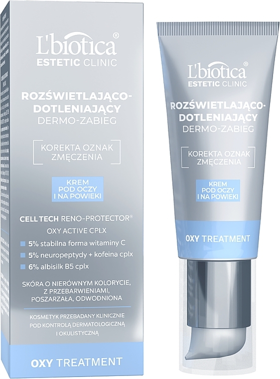 Brightening and oxygenating eye cream - L'biotica Estetic Clinic OXY Treatment — photo N1