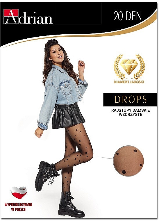 Women's Tights "Drops" 20 Den, nero - Adrian — photo N1